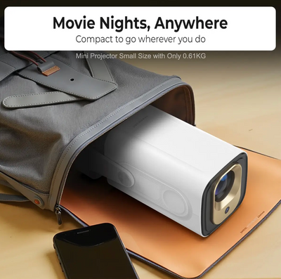 Pivot 2 Smart Projector side view — compact and portable design