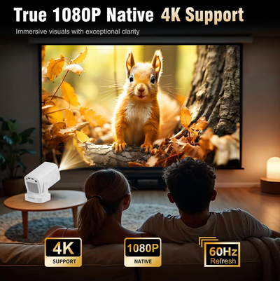 Pivot 2 projector remote control with built-in Google Assistant microphone